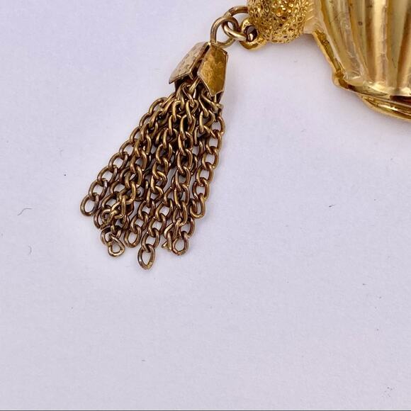 Vintage Fancy Tassel Scent Bottle Gold Tone Collectible Brooch - Picture 6 of 12